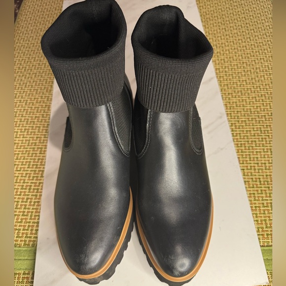 Retro Festival ALL BLACK Platform Black slip on Boots sz 40 / 9.5 - Picture 2 of 4